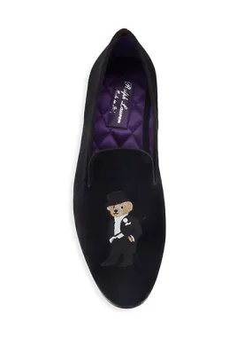 $800 RALPH LAUREN PURPLE LABEL - POLO "ALONZO" BEAR Black Loafers - 10