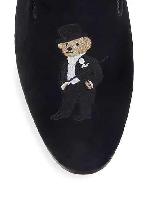 $800 RALPH LAUREN PURPLE LABEL - POLO "ALONZO" BEAR Black Loafers - 8.5
