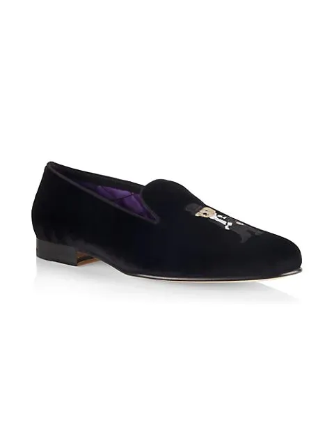$800 RALPH LAUREN PURPLE LABEL - POLO "ALONZO" BEAR Black Loafers - 8.5