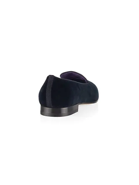 $800 RALPH LAUREN PURPLE LABEL - POLO "ALONZO" BEAR Navy Blue Loafers - 10