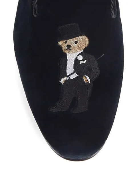 $800 RALPH LAUREN PURPLE LABEL - POLO "ALONZO" BEAR Navy Blue Loafers - 10