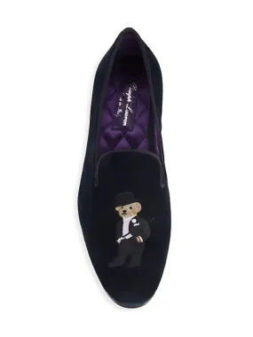 $800 RALPH LAUREN PURPLE LABEL - POLO "ALONZO" BEAR Navy Blue Loafers - 10