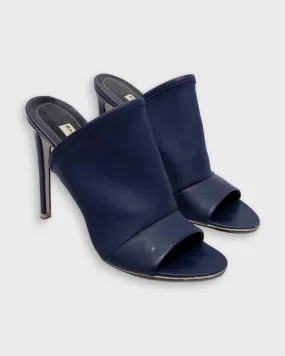 Balenciaga Navy Neoprene Glove Open Toe Mules