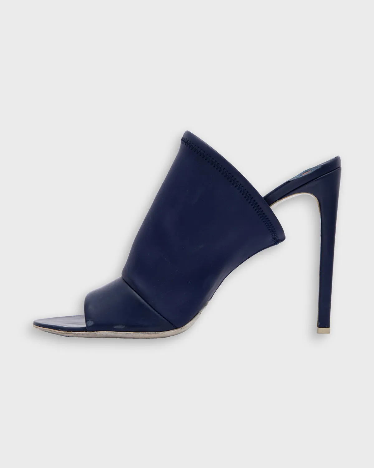 Balenciaga Navy Neoprene Glove Open Toe Mules