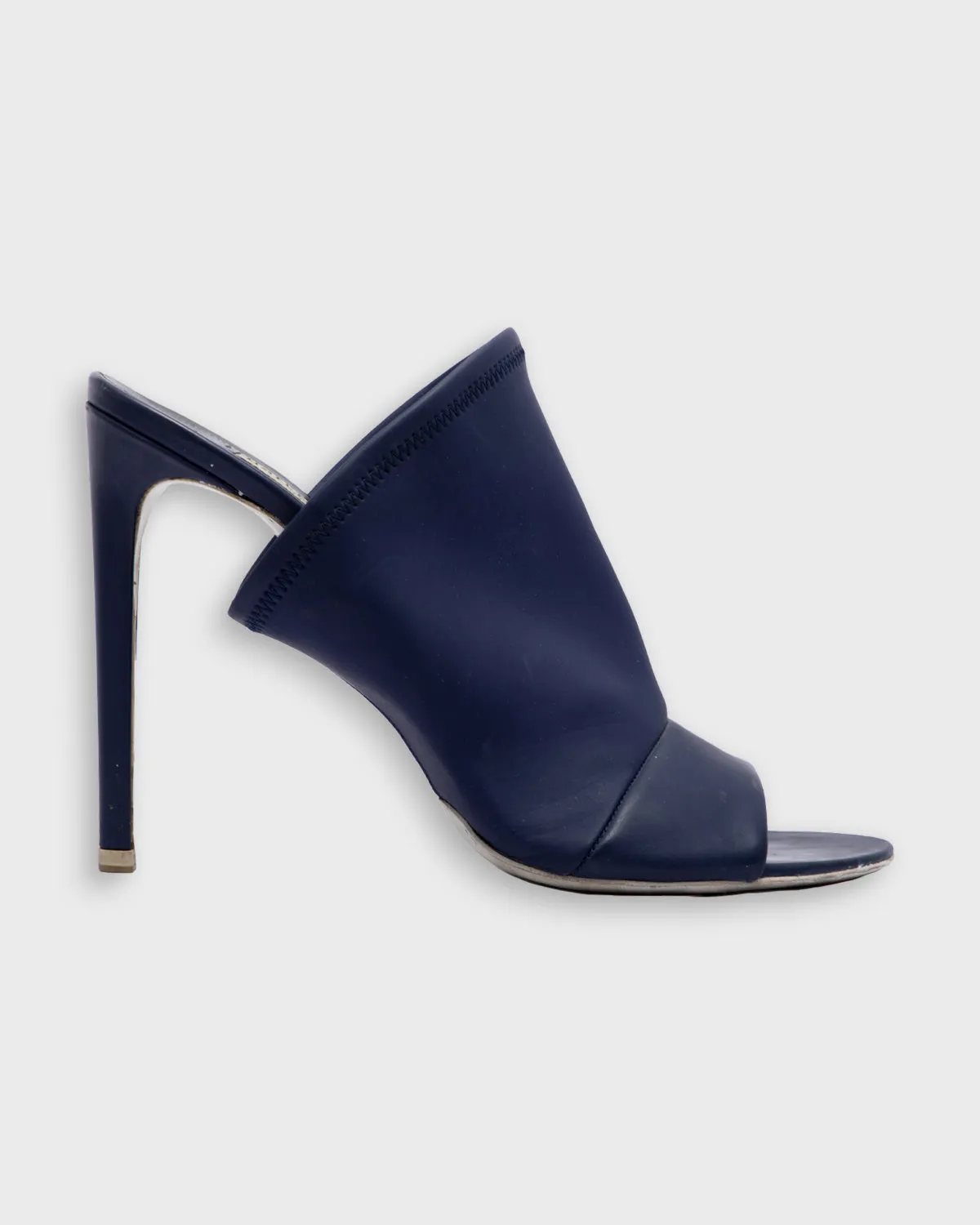 Balenciaga Navy Neoprene Glove Open Toe Mules