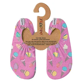Bright Pink Ice Cream Print Non Slip Shoes