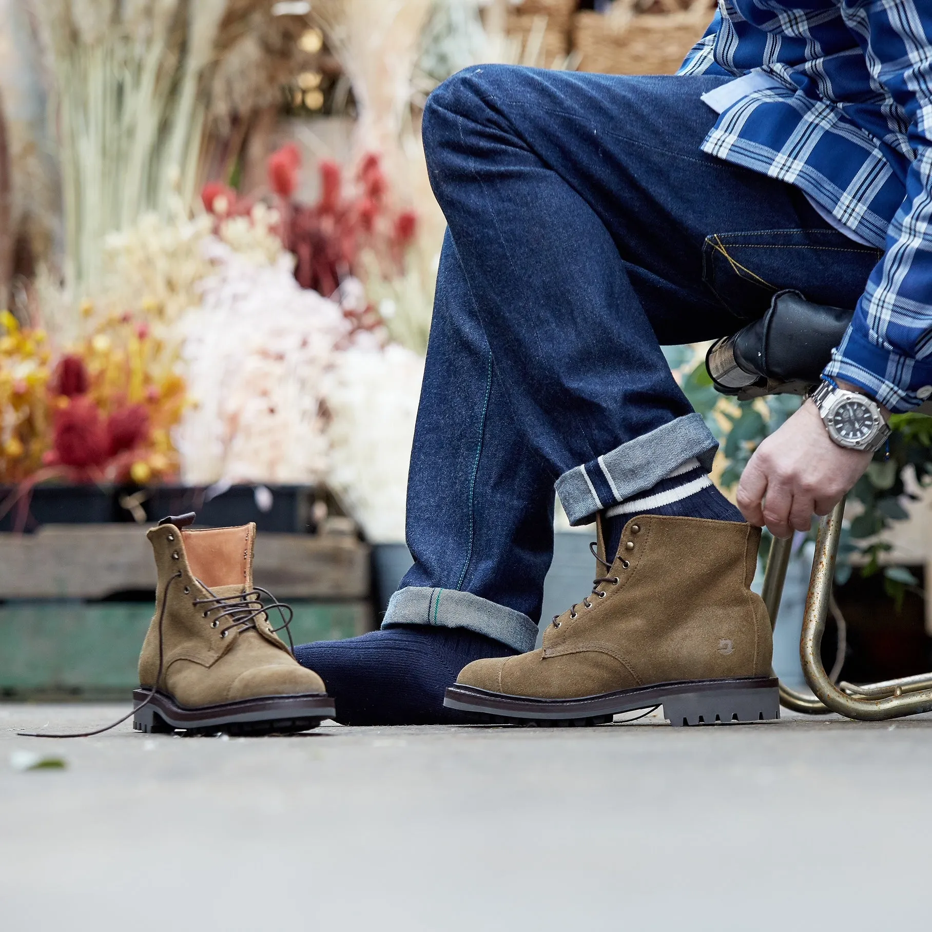 British Made Upton Suede Derby Cap Boot