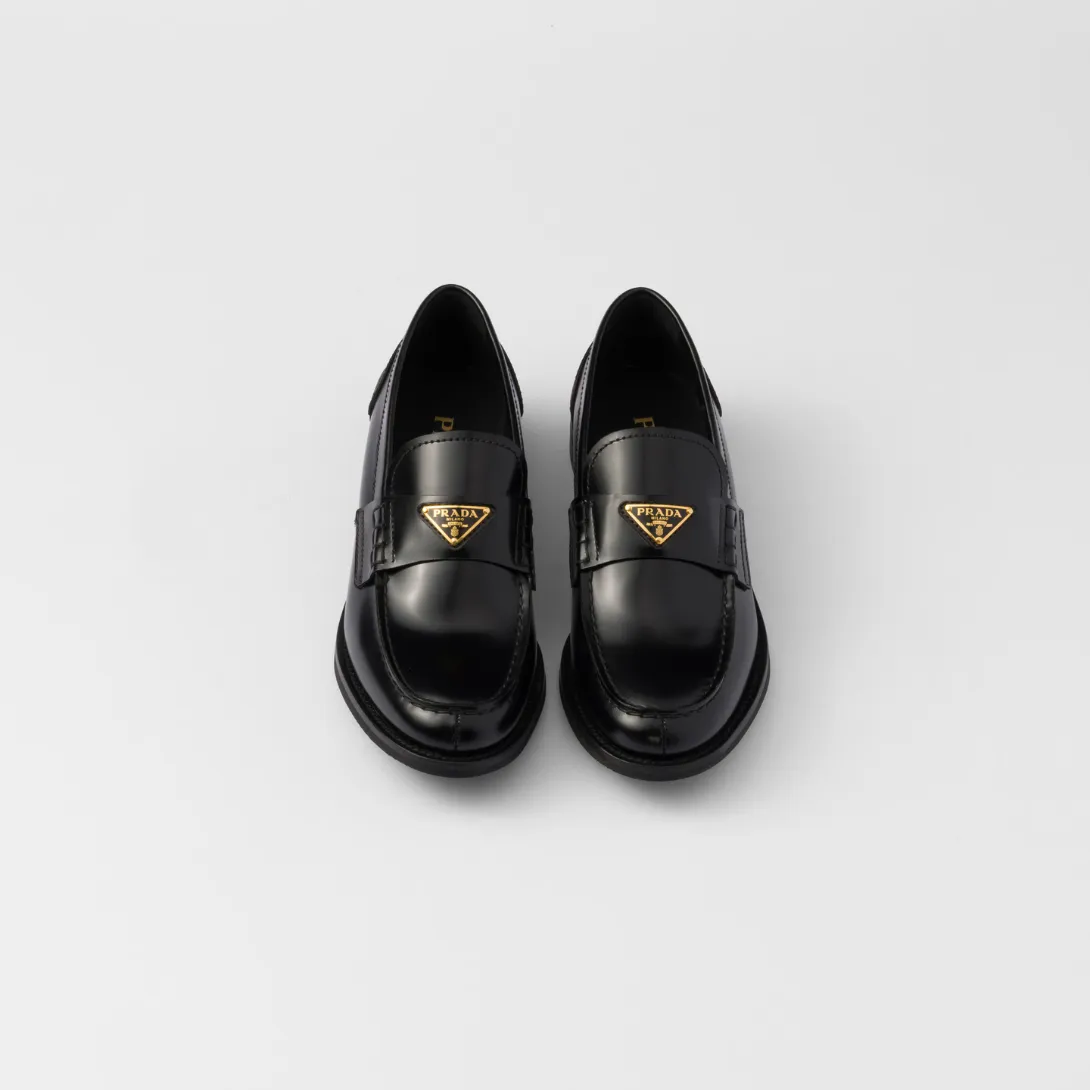 Brushed leather loafers