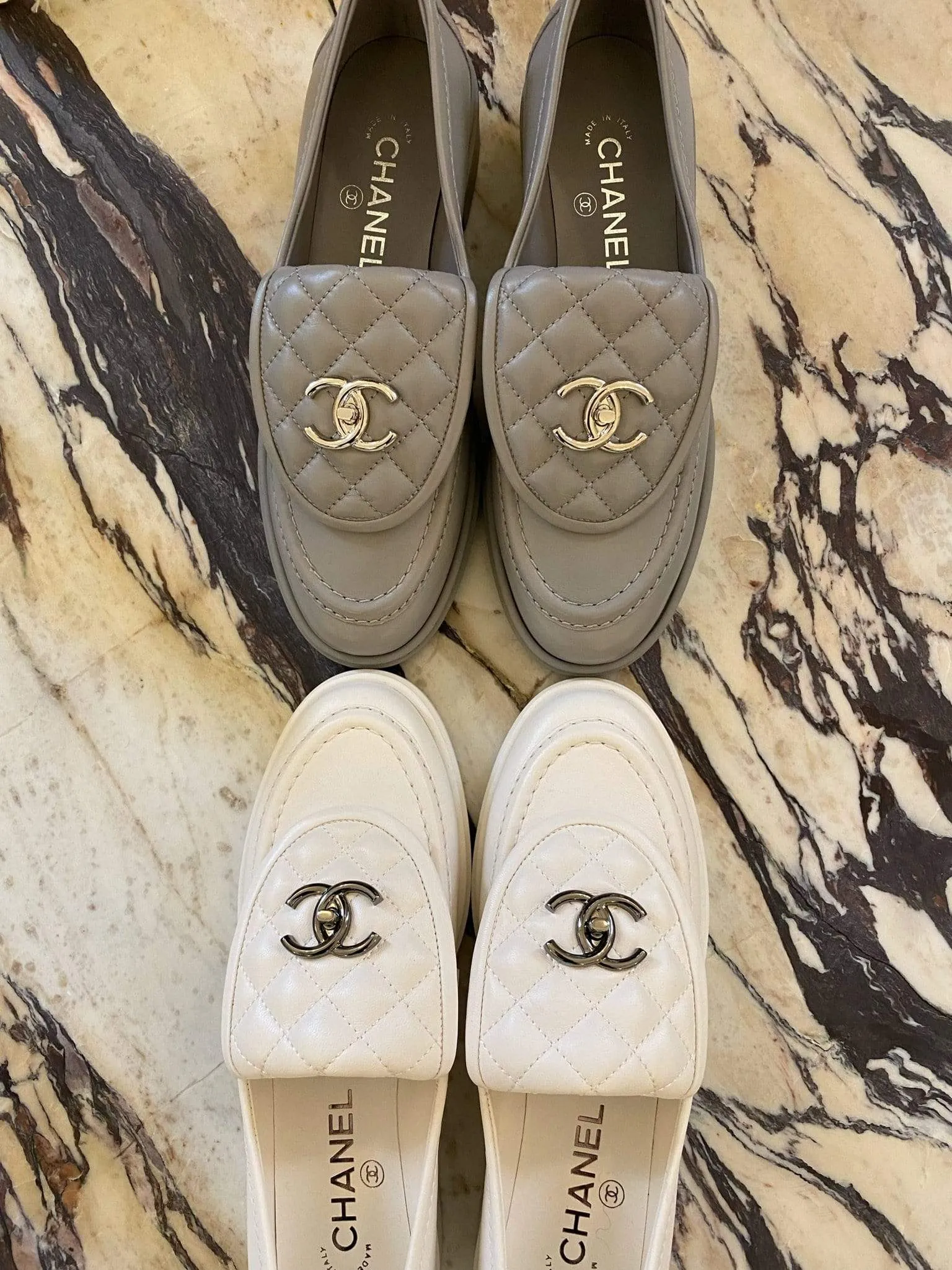 Chanel Grey CC Lambskin Leather Loafers MO-LOAF-04 - AGC1057