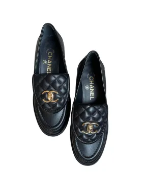 Chanel Turnlock Loafers Black LGHW 36C SKC1607