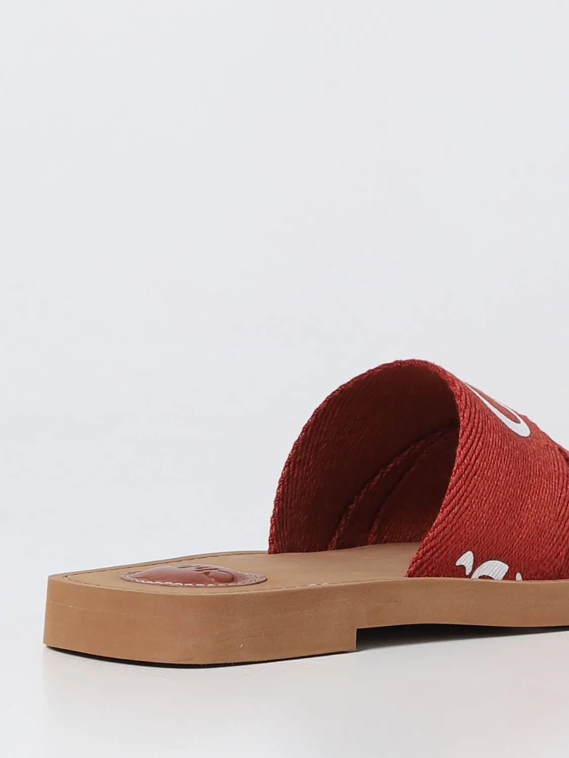 CHLOÉ LOGO PRINTED SLIP ON SLIDE SANDALS