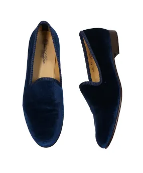 DEL TORO - Blue Velvet Smoking Slippers Loafers - 11