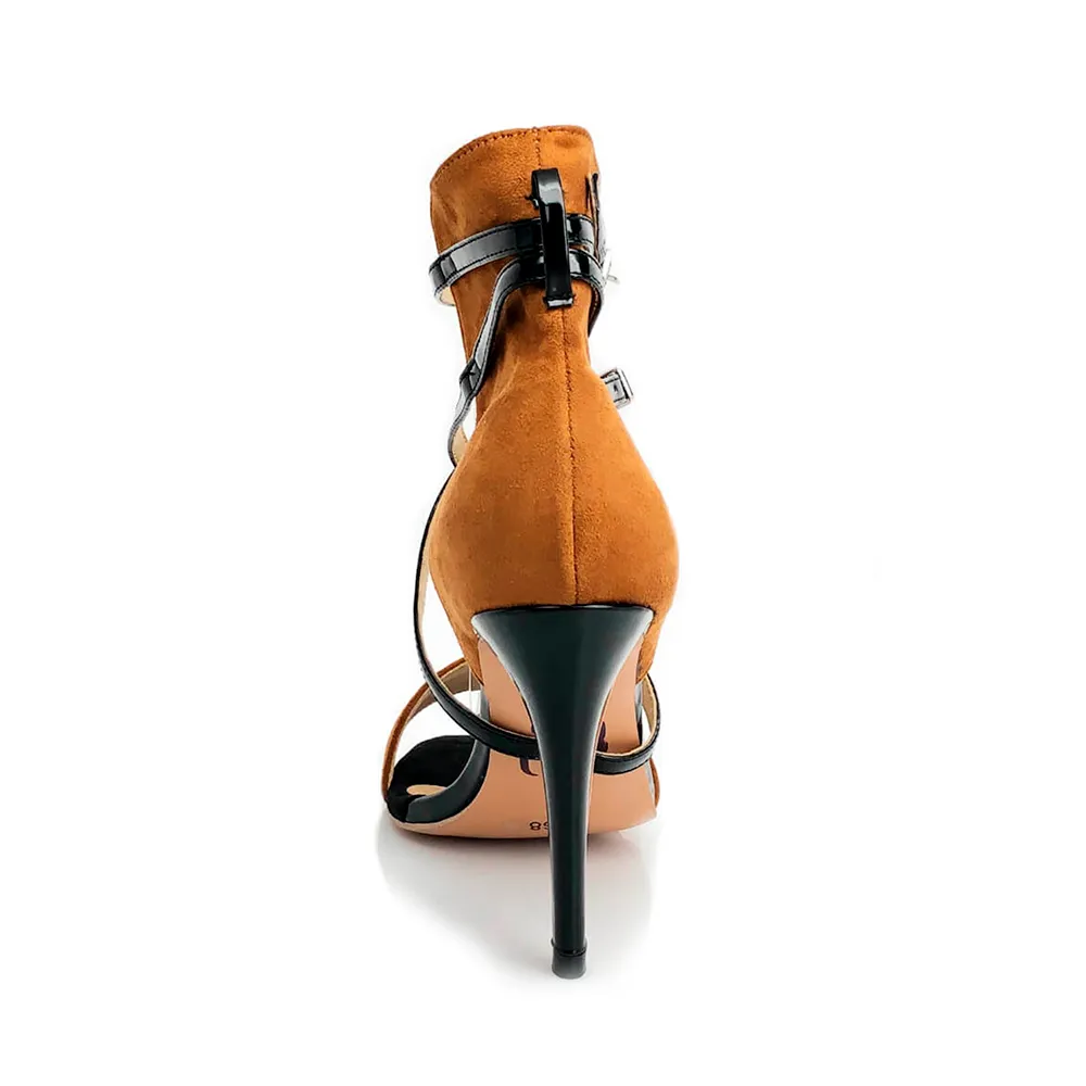 Desnudate - Open Toe High Back Heel Latin Dance Shoe Sandals (Street Sole)