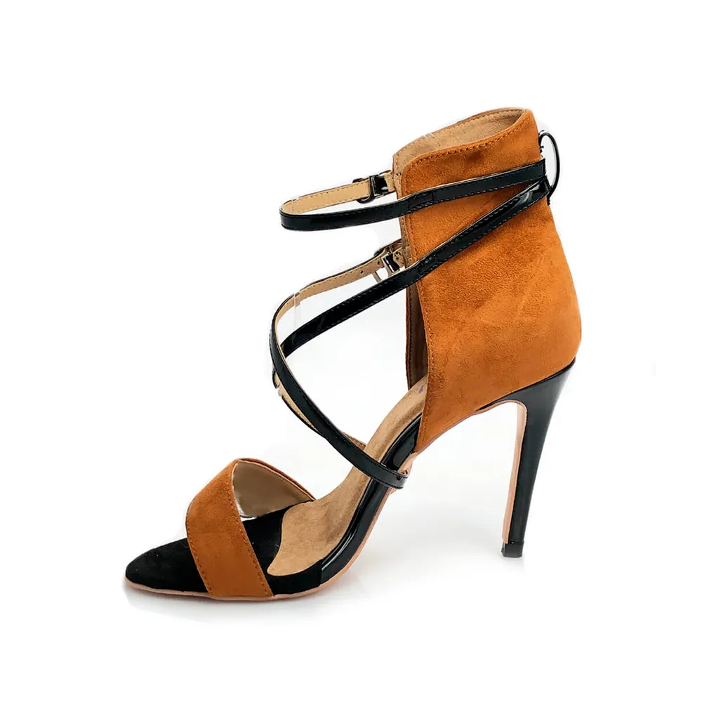 Desnudate - Open Toe High Back Heel Latin Dance Shoe Sandals (Street Sole)