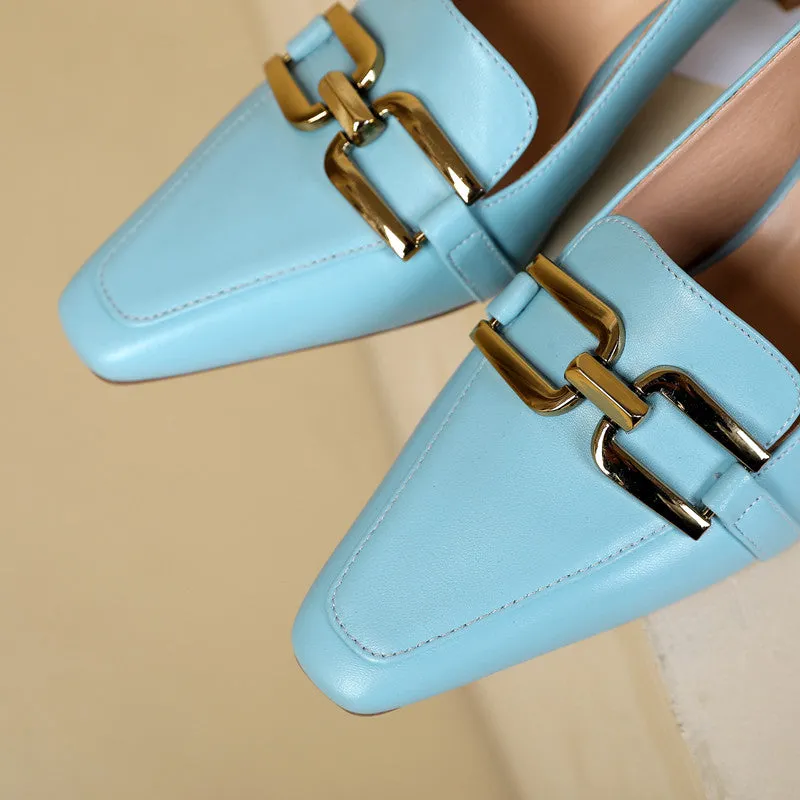 Devorah Slingback Kitten Heels with Chain