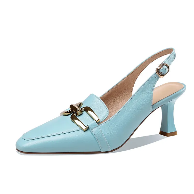 Devorah Slingback Kitten Heels with Chain