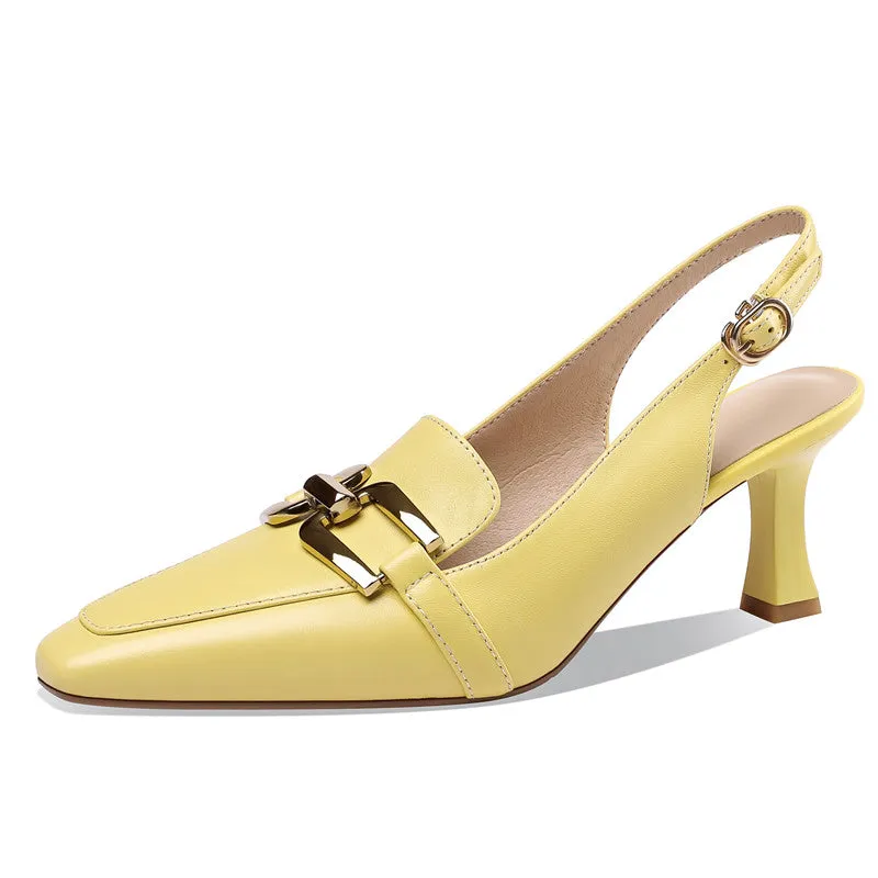 Devorah Slingback Kitten Heels with Chain