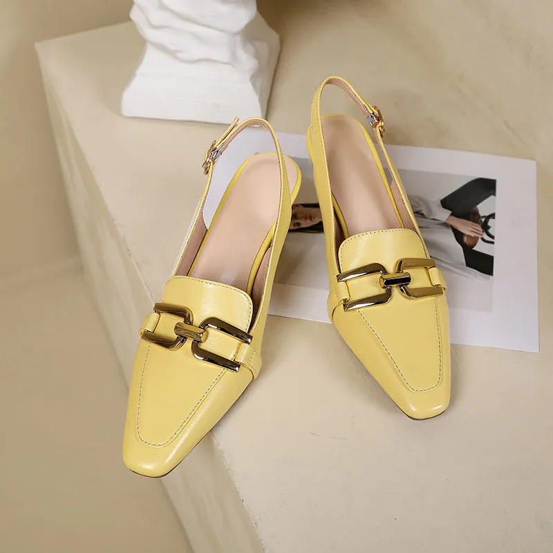 Devorah Slingback Kitten Heels with Chain