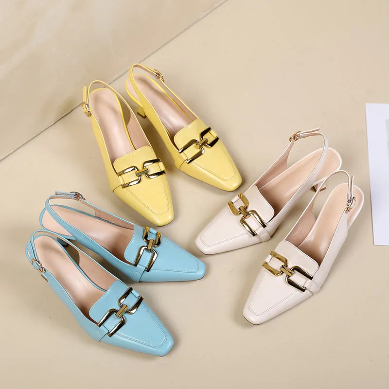 Devorah Slingback Kitten Heels with Chain