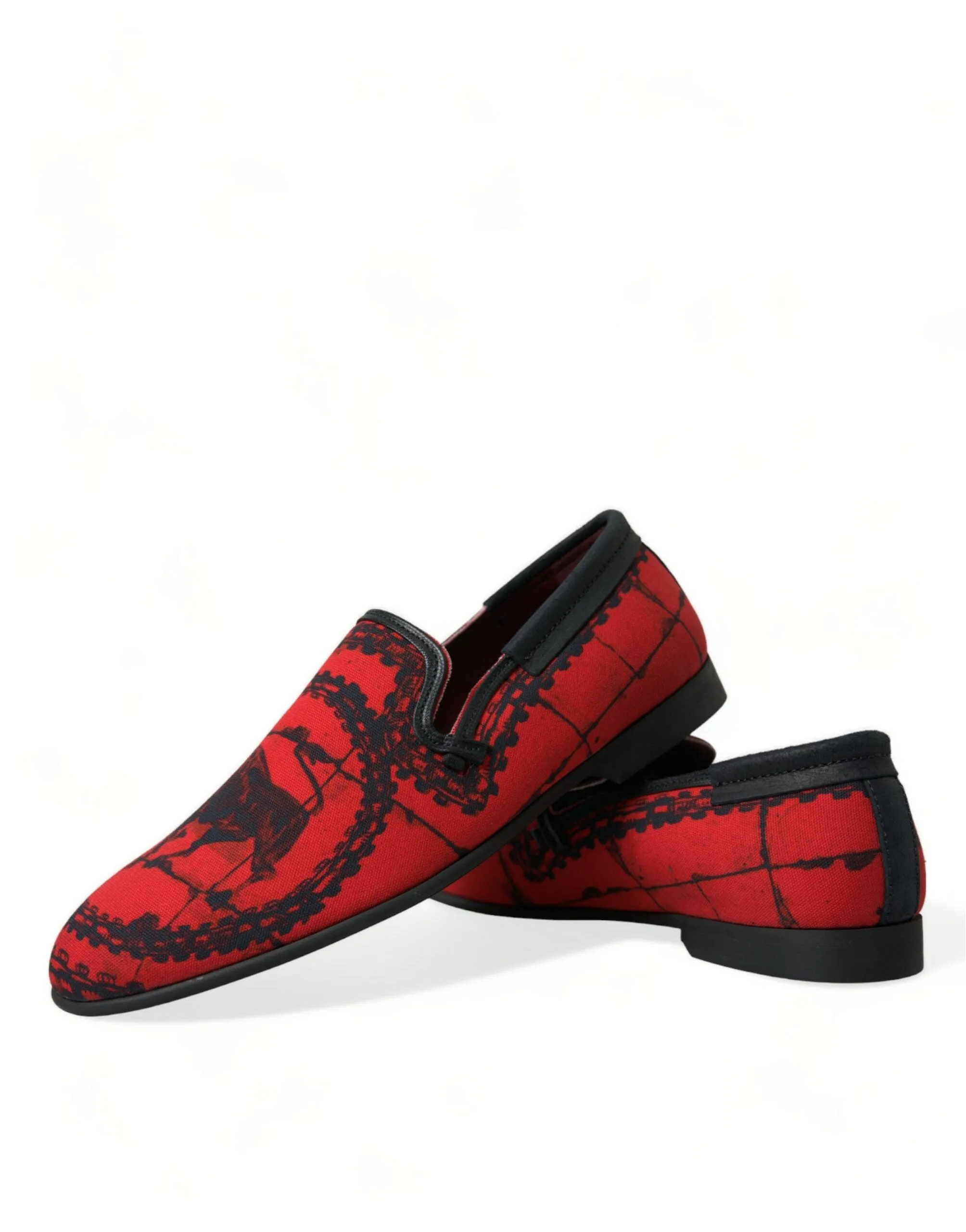 Dolce & Gabbana Red Black Torero Loafers