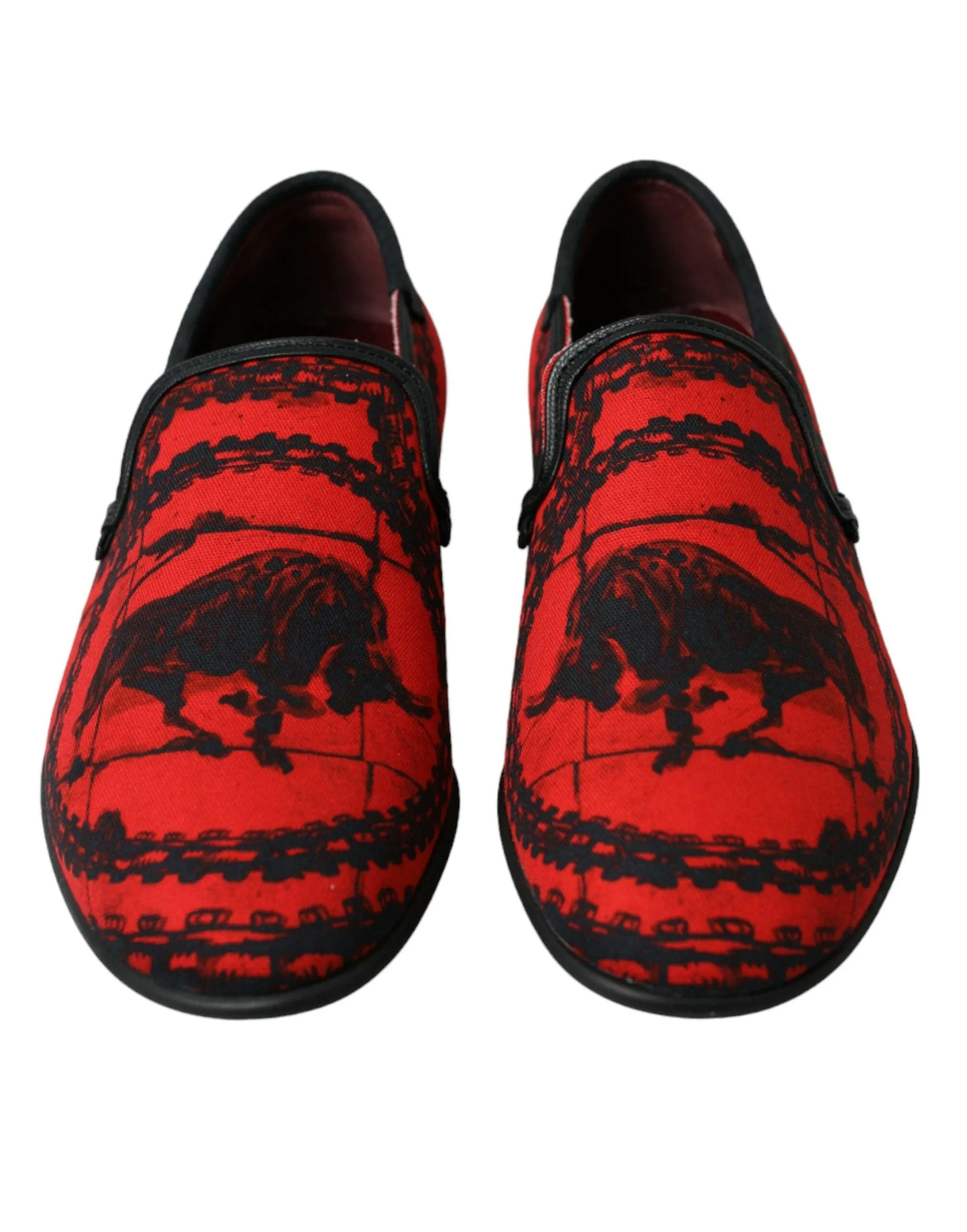 Dolce & Gabbana Red Black Torero Loafers