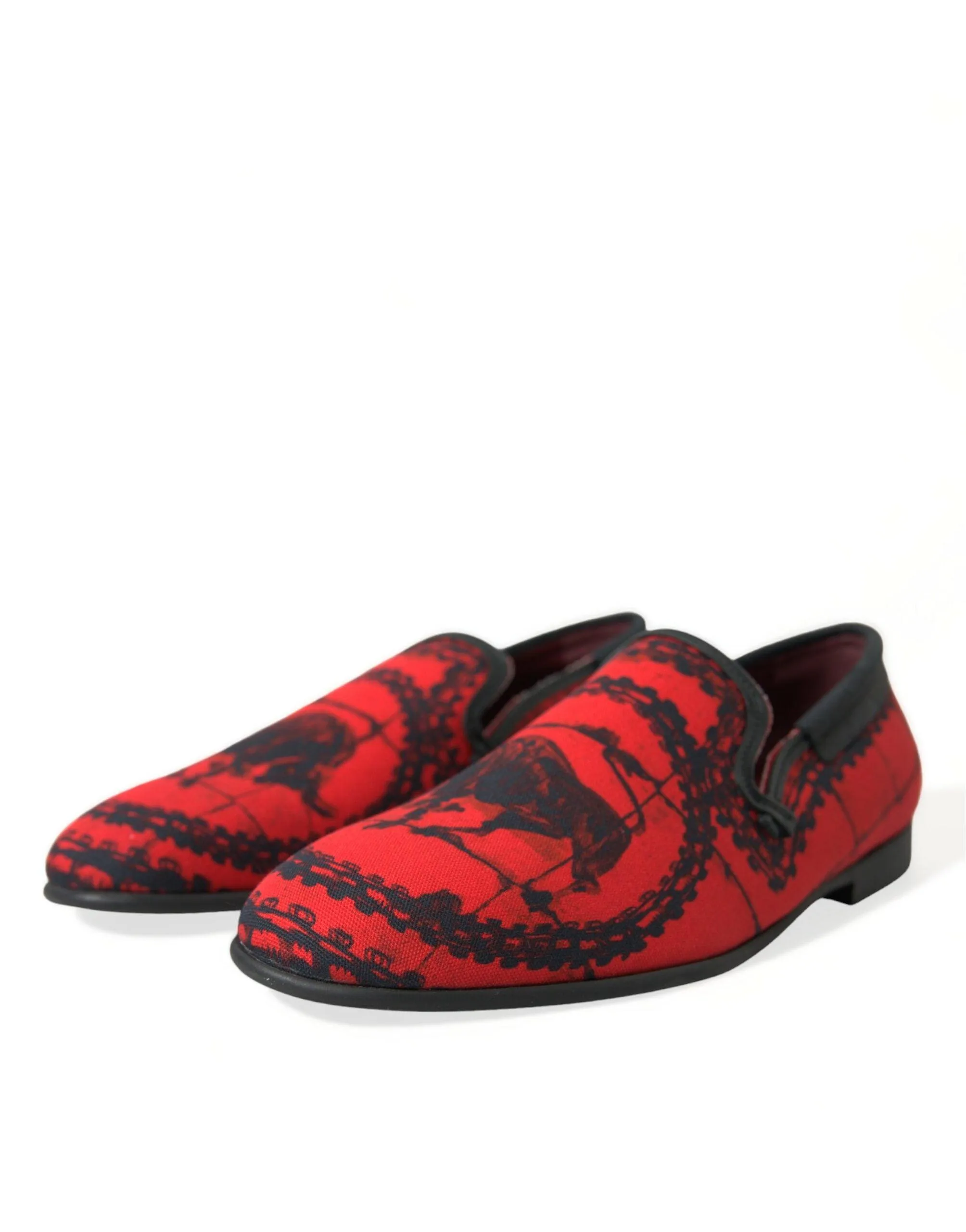 Dolce & Gabbana Red Black Torero Loafers