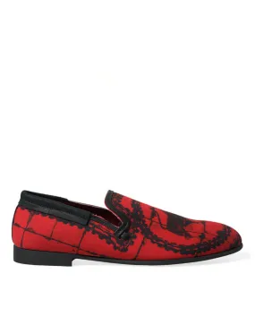 Dolce & Gabbana Red Black Torero Loafers