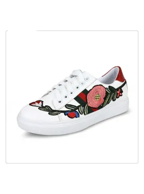 Embroidery Shoes Woman Loafers Autumn Fisherman