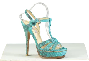 FLOWER Turquoise High Heel Sandals EU 37 UK 4