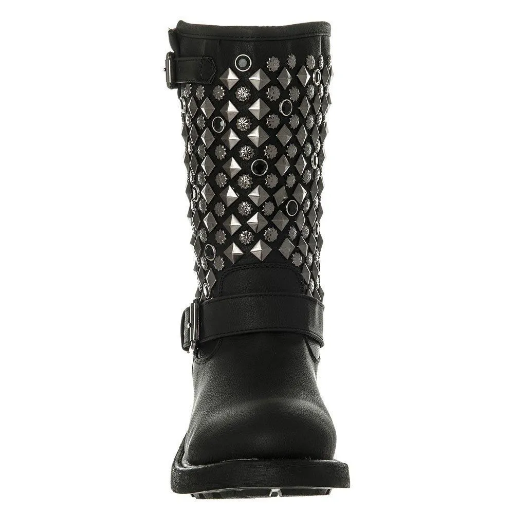 Folkstone Low Heel Platform Pull On Studded Ankle Boot