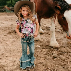 Grey Boot Ruffle Snap Shirt Kid (6-7)