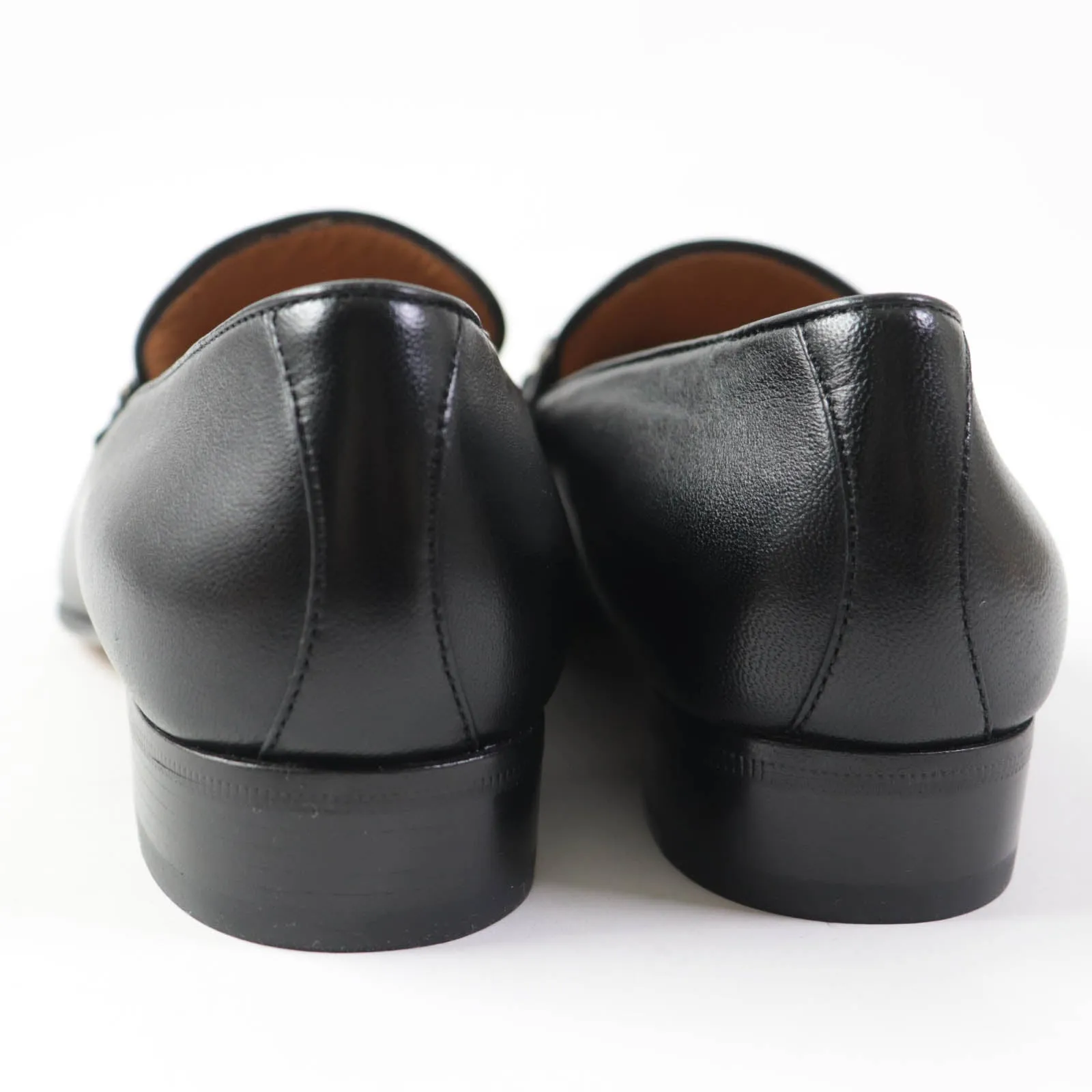 GUCCI loafers 740434 leather black 37.5
