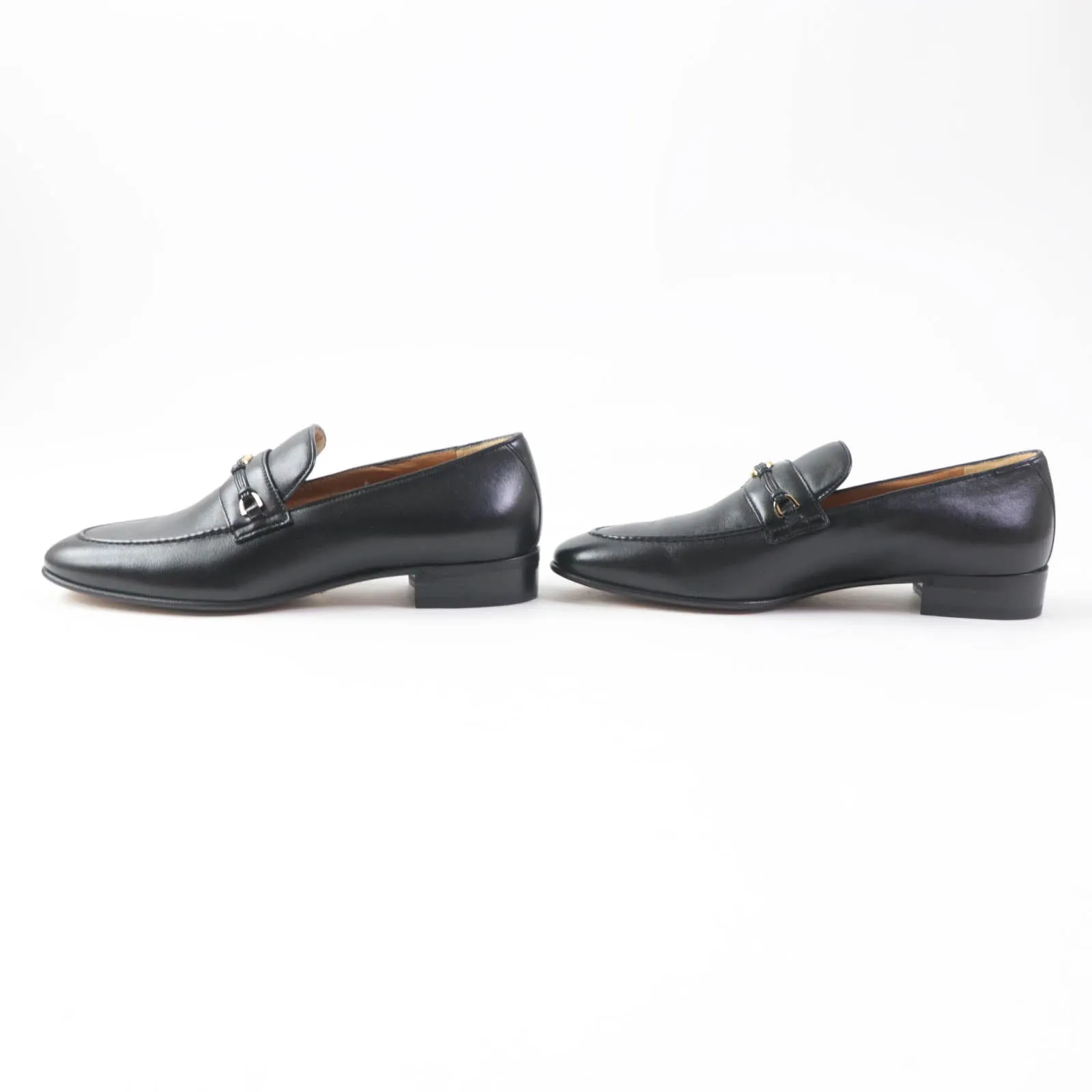 GUCCI loafers 740434 leather black 37.5