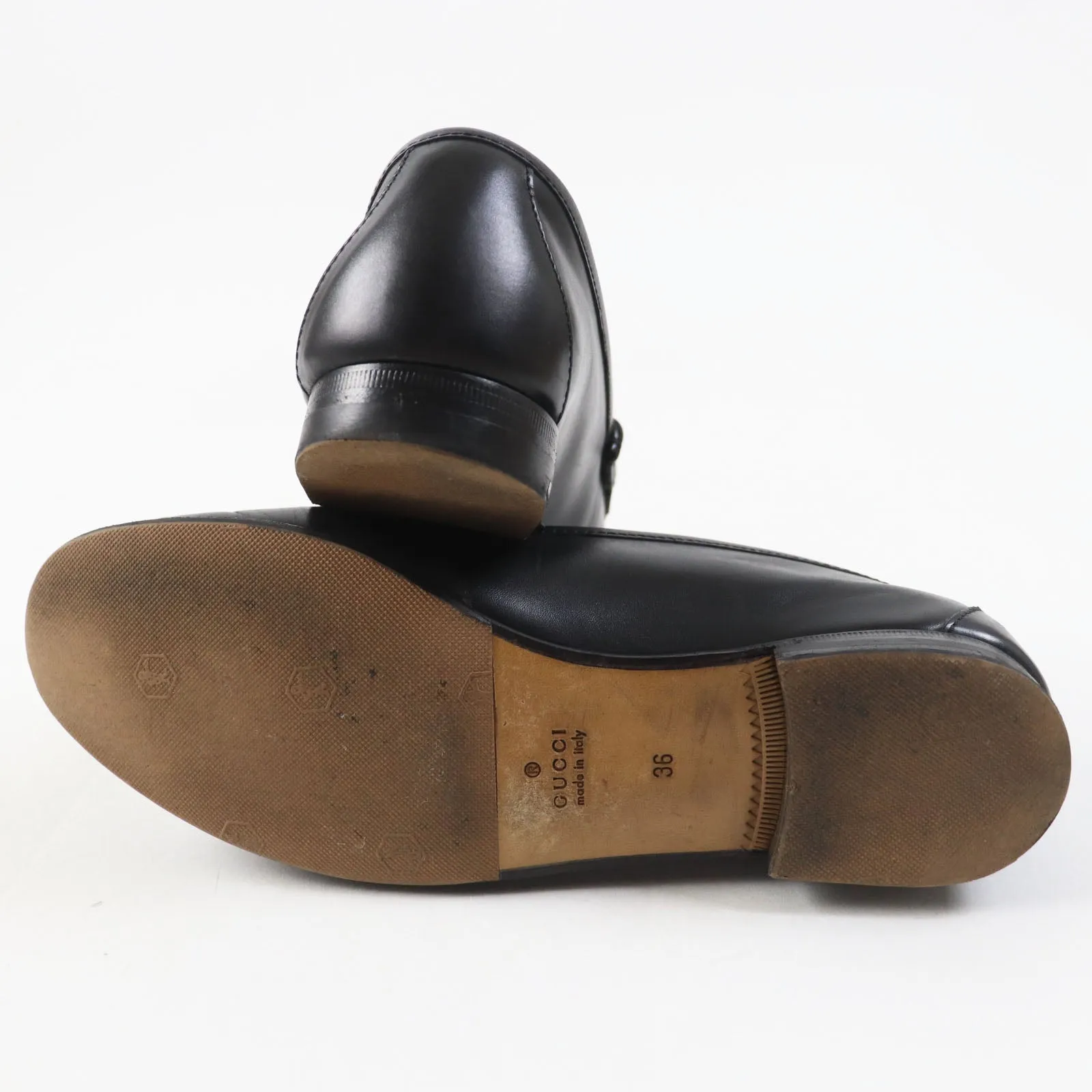 GUCCI loafers leather black 36