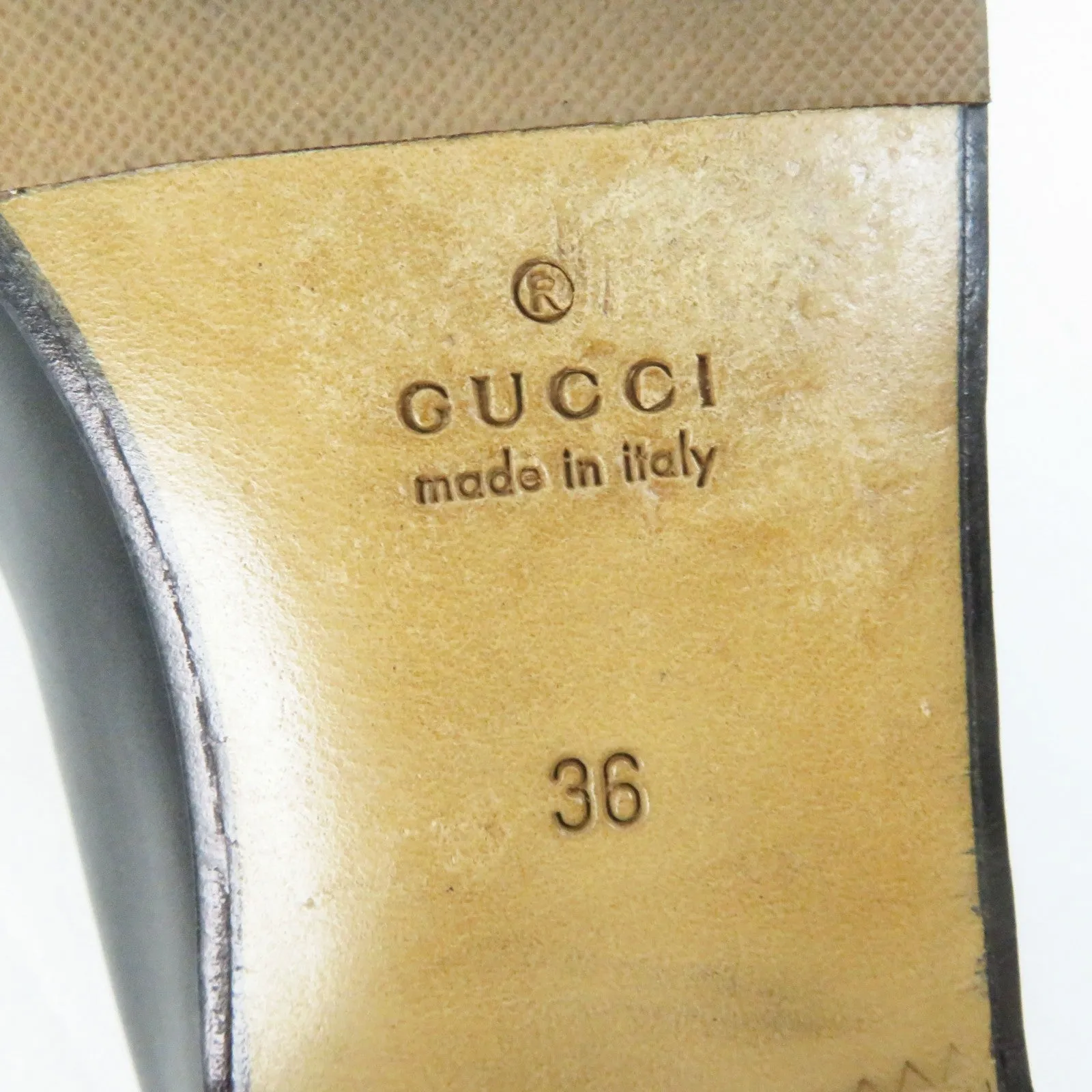 GUCCI loafers leather black 36
