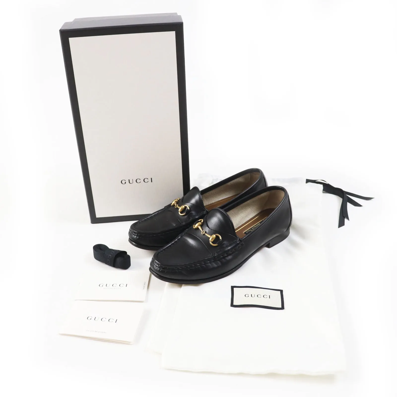 GUCCI loafers leather black 36