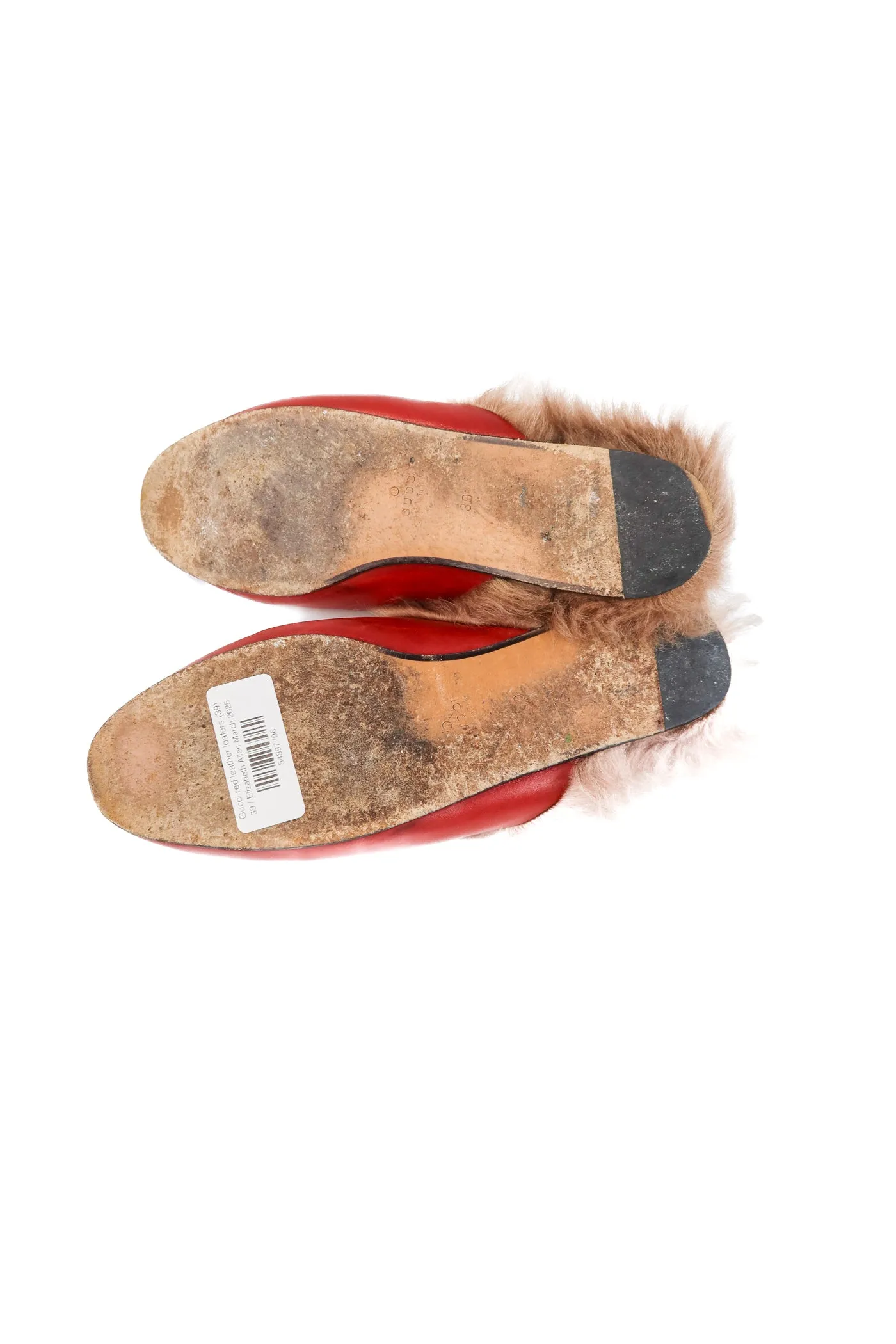 Gucci red leather loafers (39/ US9; retail $1,050)