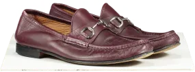 Gucci Red Moccasins Horsebit Leather Loafers Burgundy UK 9 EU 43 👞
