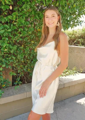 Here For The Elegance Mini Dress - Ecru