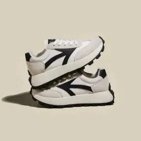 Lace Up Contrast Platform Athletic Shoes