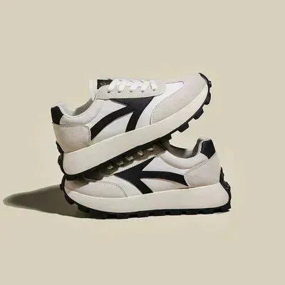 Lace Up Contrast Platform Athletic Shoes