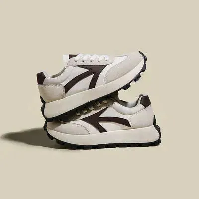 Lace Up Contrast Platform Athletic Shoes