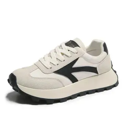 Lace Up Contrast Platform Athletic Shoes