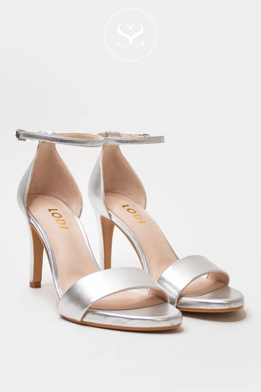 LODI IGOR-X SILVER HIGH HEEL SANDALS