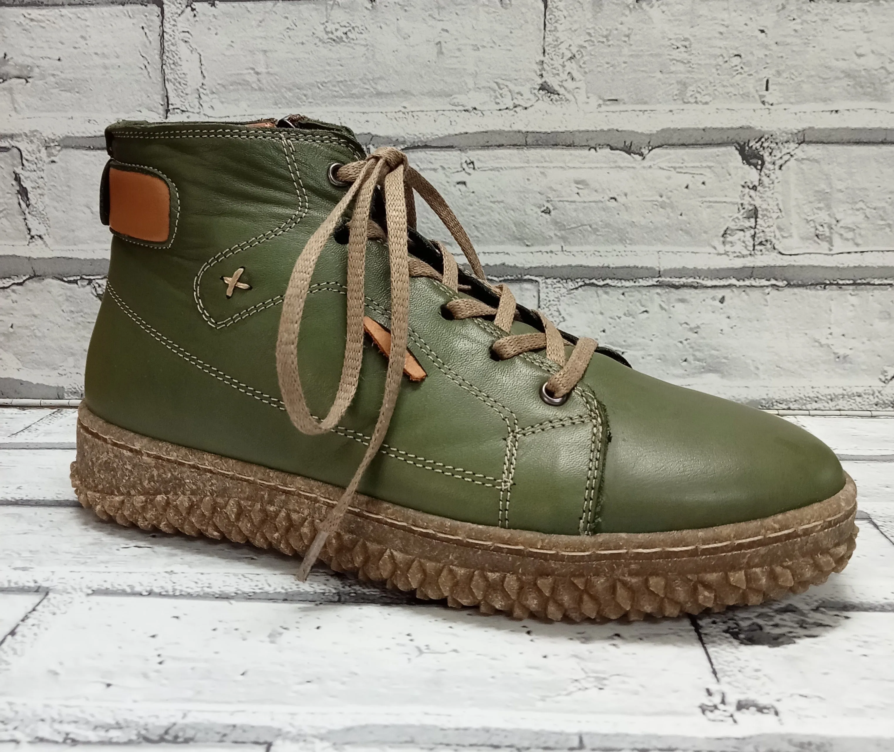 LYON - ZIP/LACE BOOT - GREEN