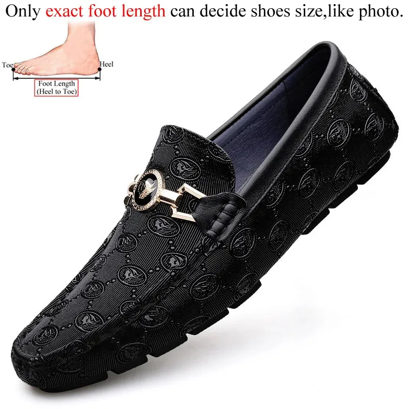 Men Genuine Leather Loafers Casual Luxury Shoes Brand Designer