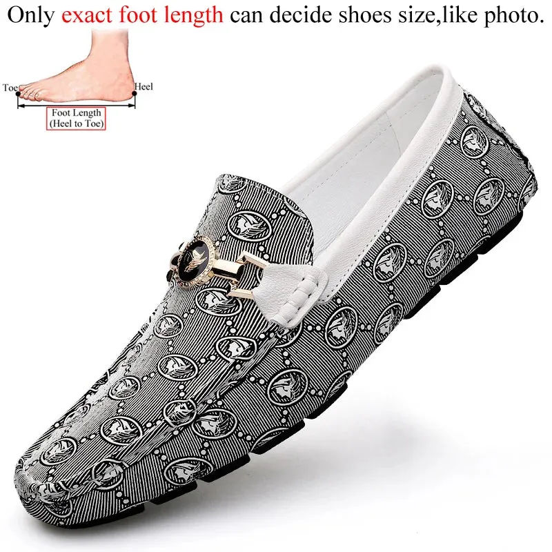 Men Genuine Leather Loafers Casual Luxury Shoes Brand Designer