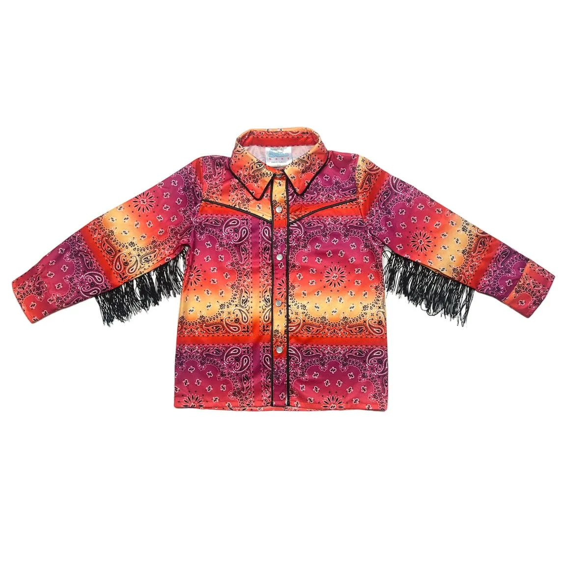 Neon Paisley Fringe Pearl Snap Shirt Toddler (2T-5T)
