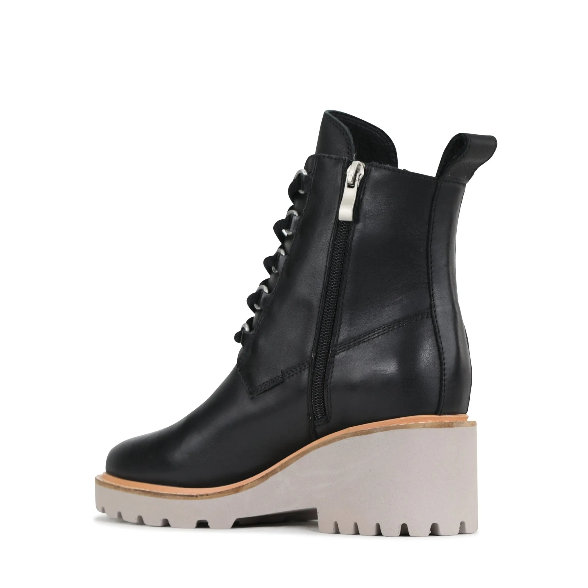 PAYSON LEATHER WEDGE ANKLE BOOTS