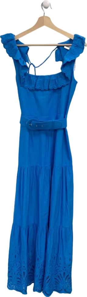 Rebecca Vallance Blue Ruffled Sleeveless Dress UK 8